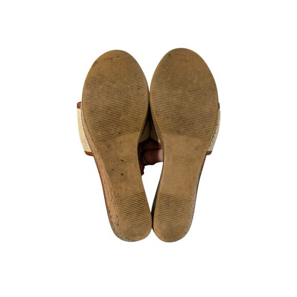 Coach Jaci Womens 9 B Cream Classic Designer Open Toe Slides Wedge Sandals - Picture 3 of 11